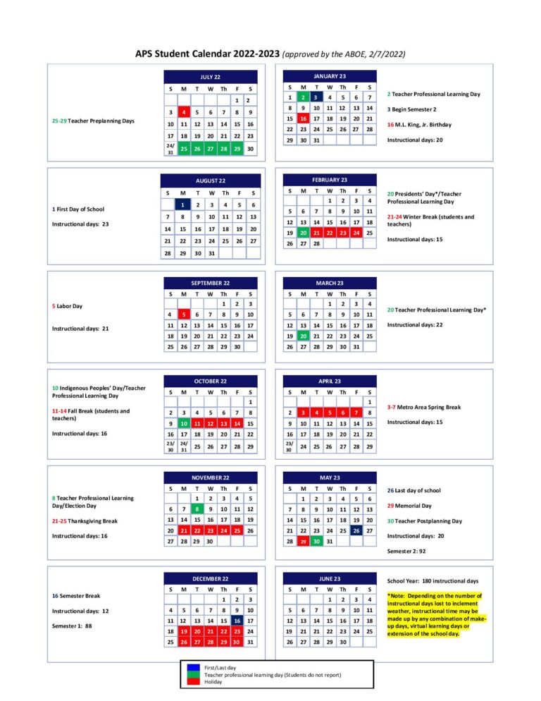 Atlanta Public Schools Calendar Holidays 20222023 School Calendar Info