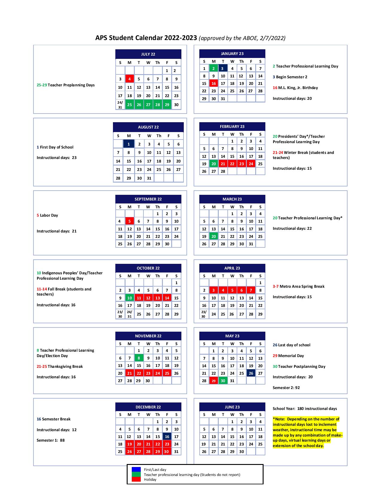 Atlanta Public Schools Calendar Holidays 2022-2023 - School Calendar Info