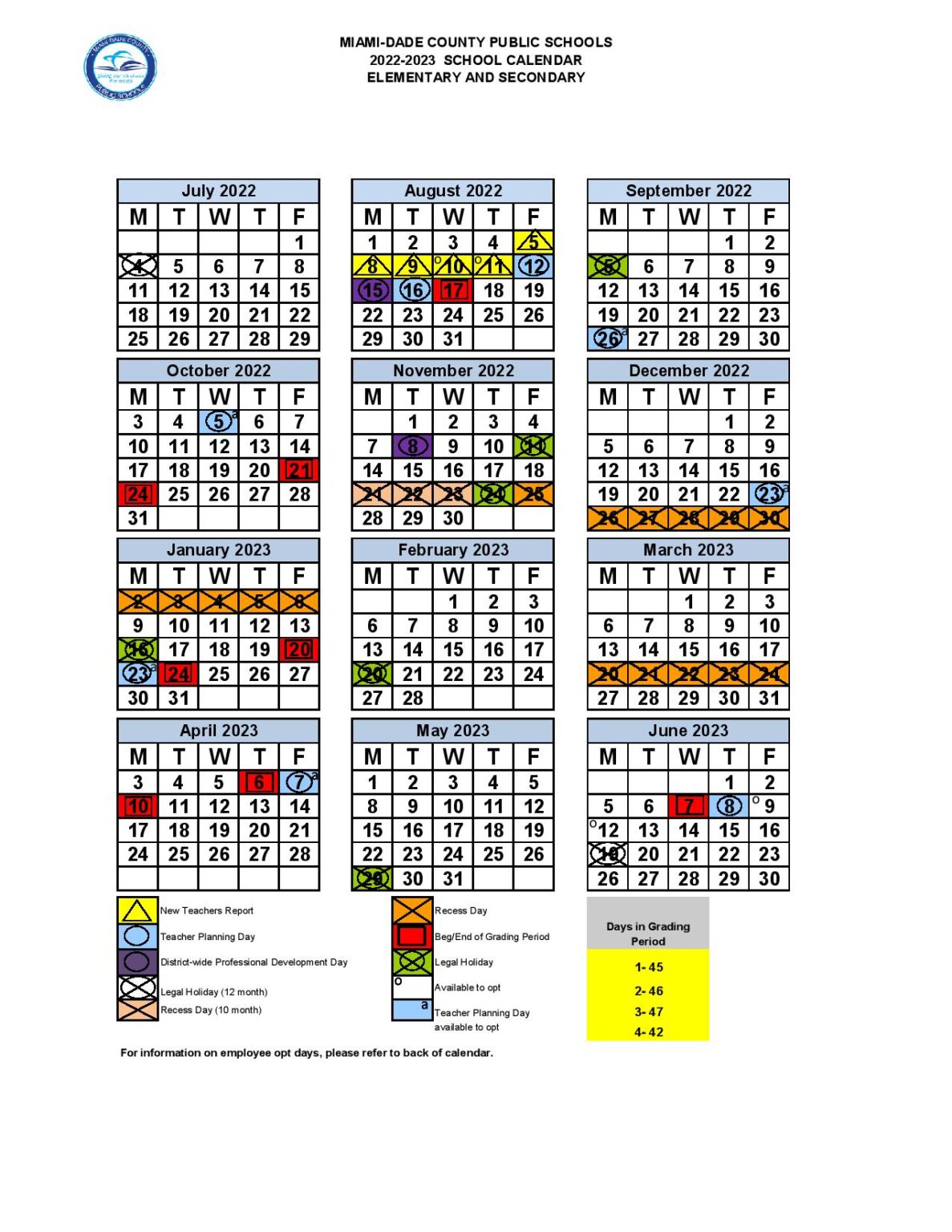 Miami Dade County Public Schools Calendar Holidays 2022 2023 School 