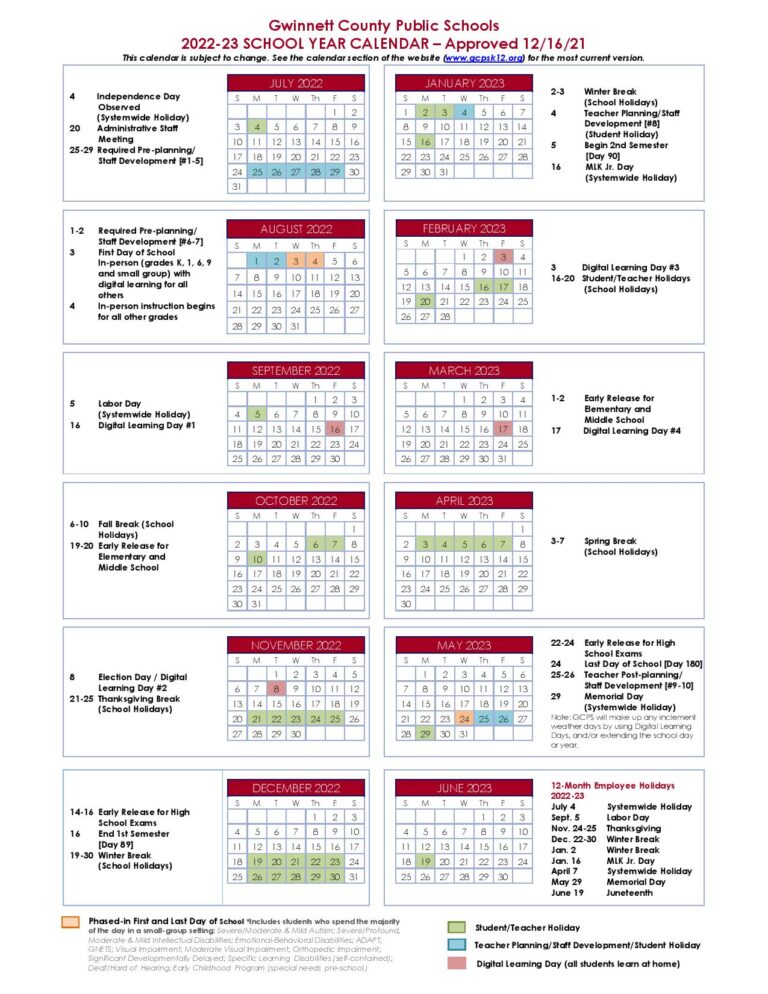County Public Schools Calendar Holidays 20222023