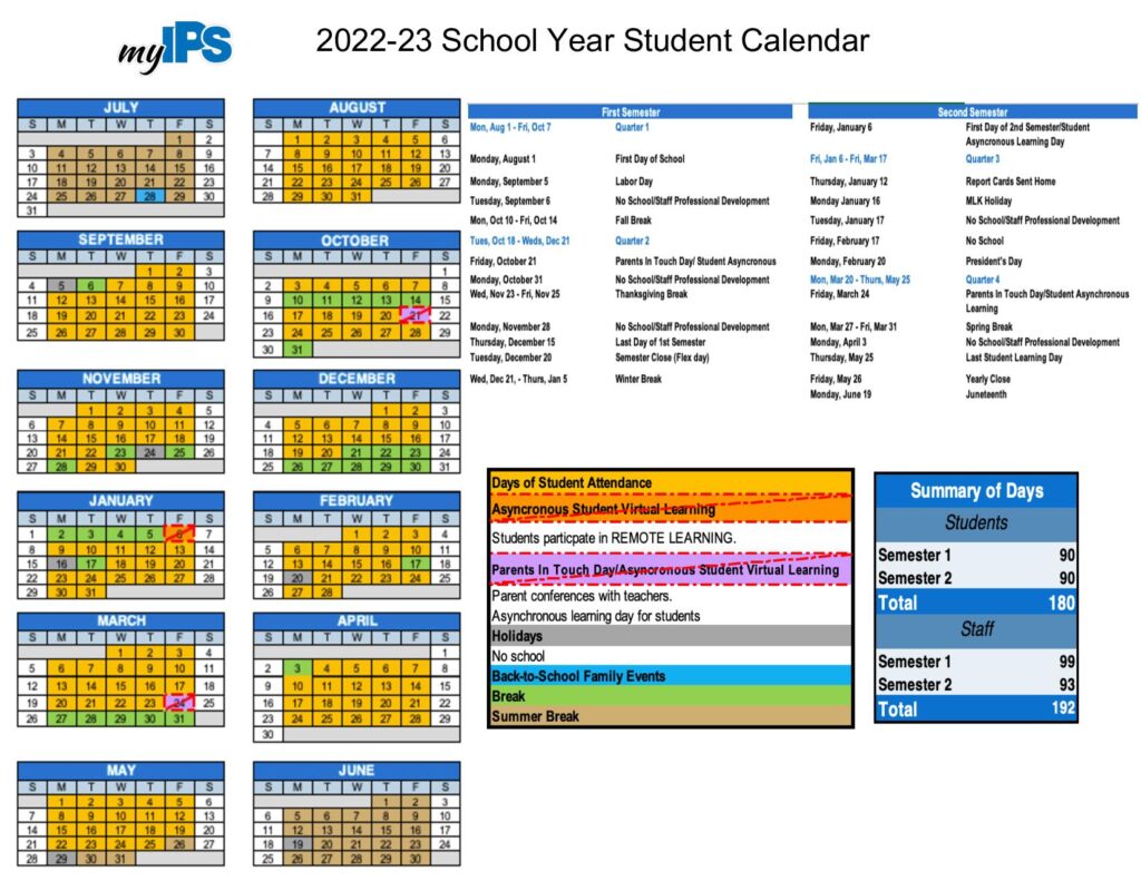 Indianapolis Public Schools Calendar Holidays 2022 2023 PDF