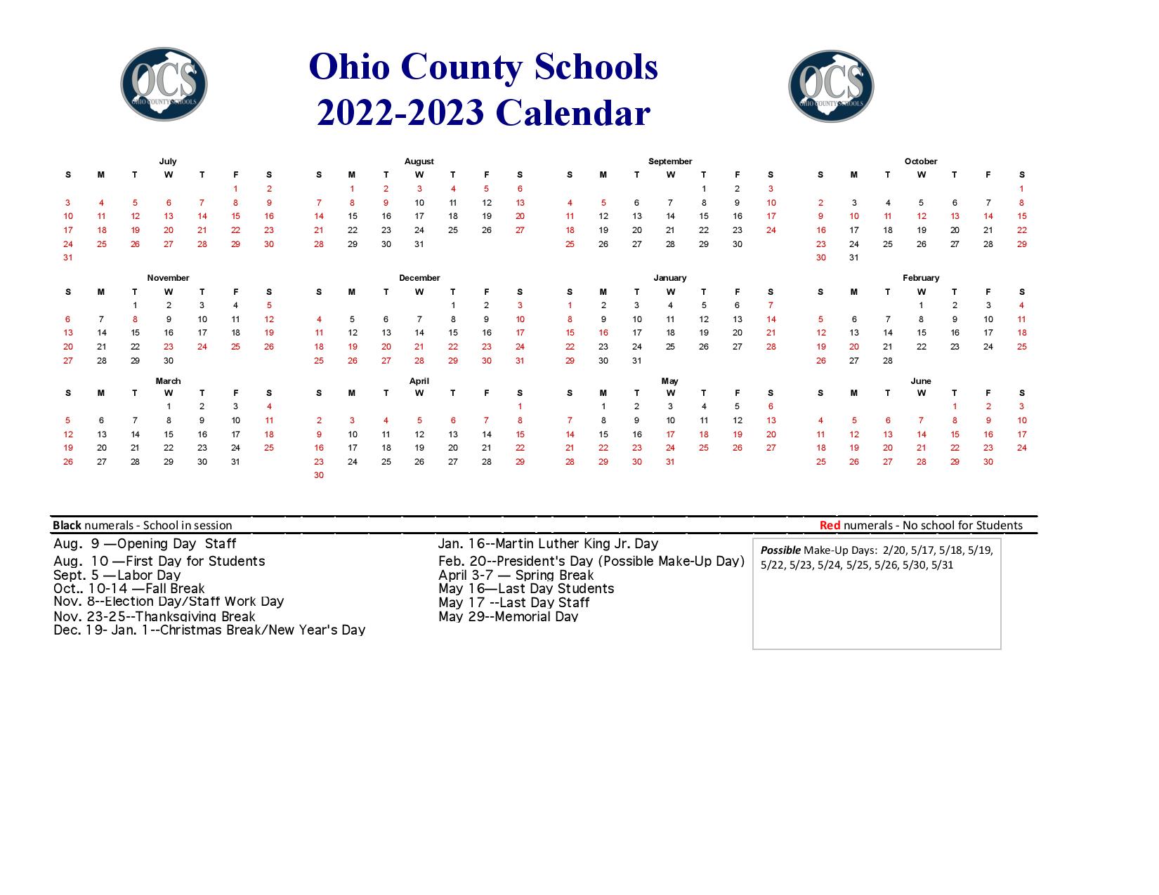 Ohio State School Calendar 24 25 Cody Humphries K 