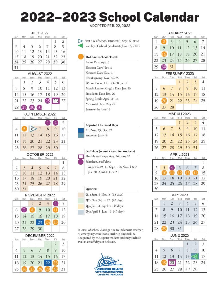 Virginia Beach Public Schools 202424 Calendar Dana Milena