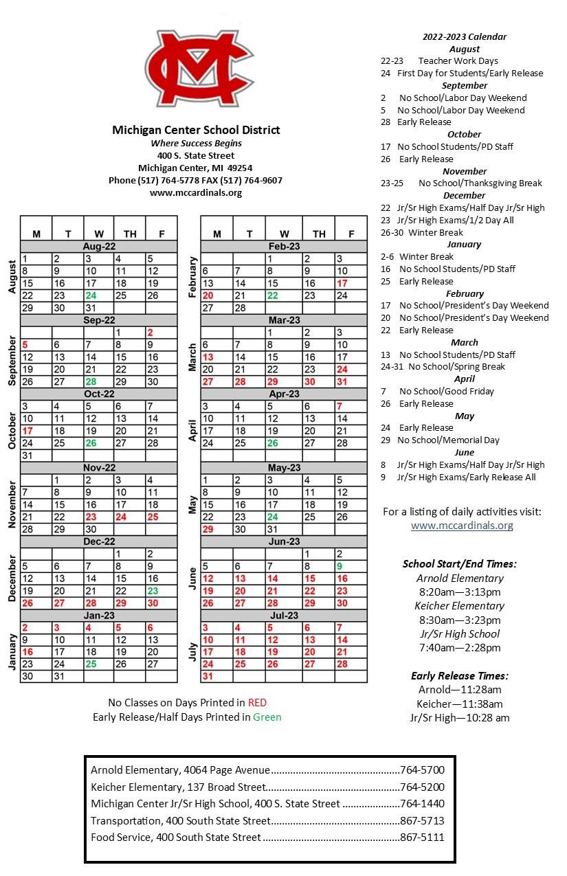 michigan-center-schools-calendar-holidays-2023