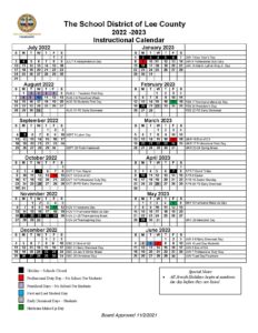 Lee County School District Calendar 2022 2023