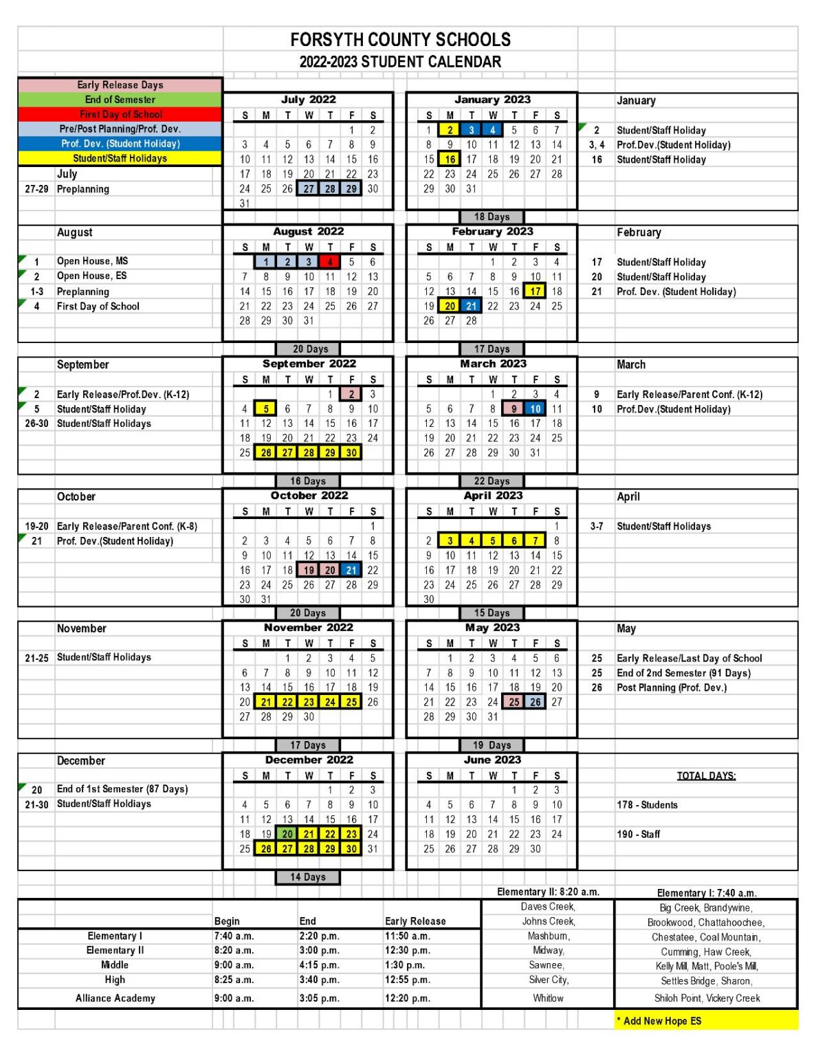 Forsyth County Schools Calendar 2022 2023