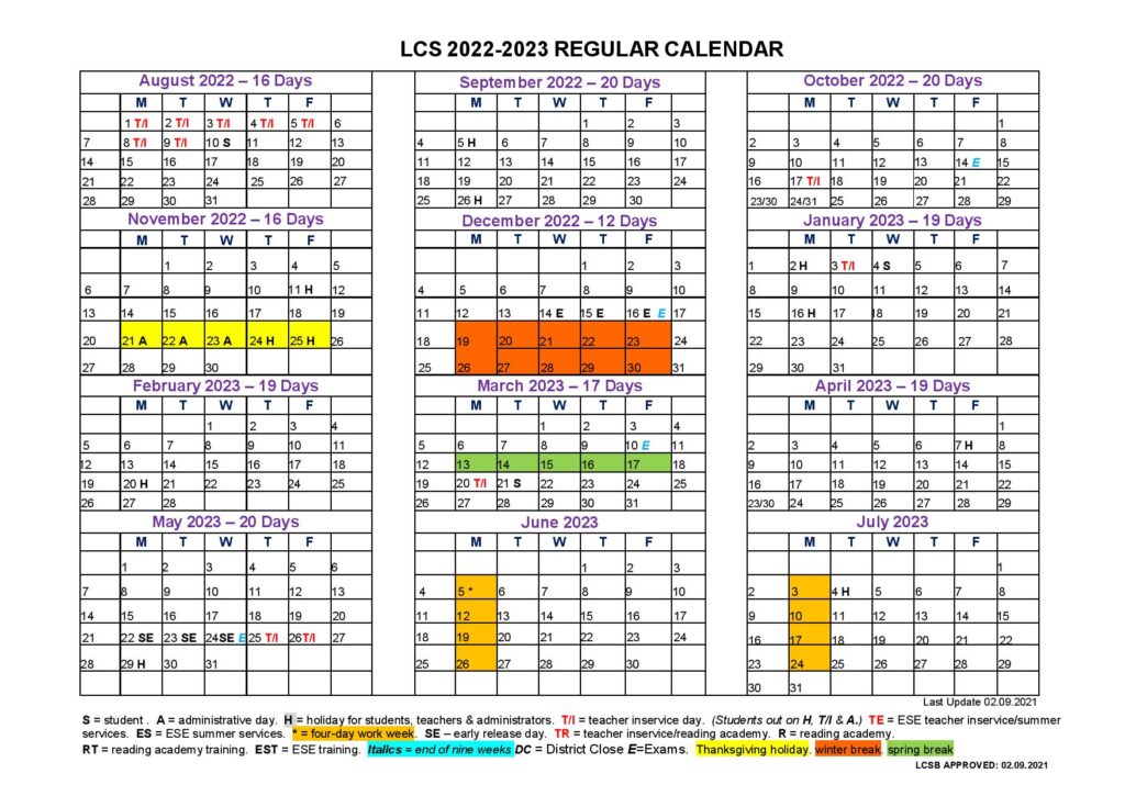 Leon County Schools Calendar Holidays 2022-2023 PDF