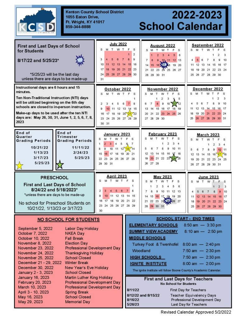 Kenton County Schools Calendar 2022 2023