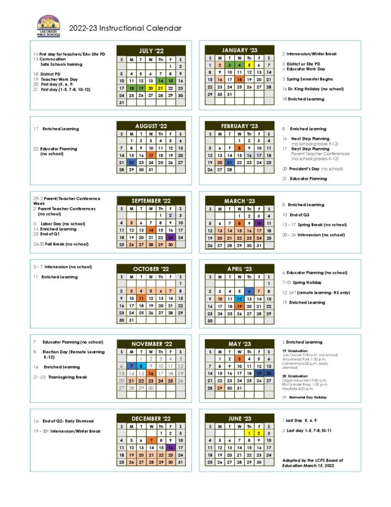 Las Cruces Public Schools Calendar 768x994 