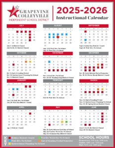 GCISD School District Calendar 2025 2026 in PDF