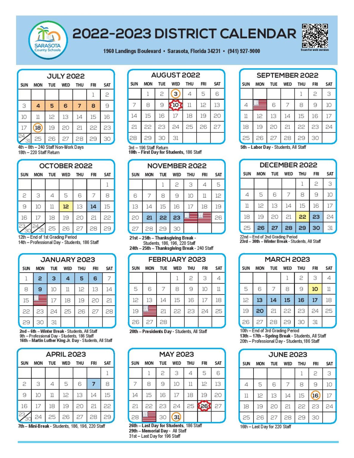 2025 2026 Sarasota School Calendar