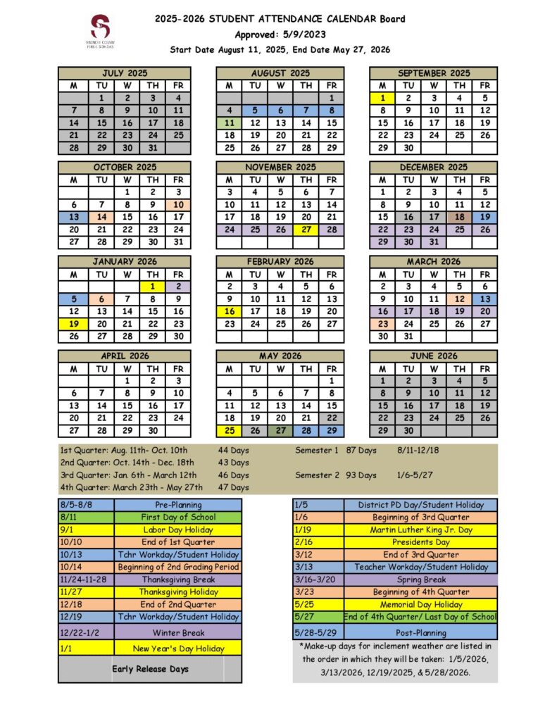 Seminole County Public Schools Calendar 2025-2026