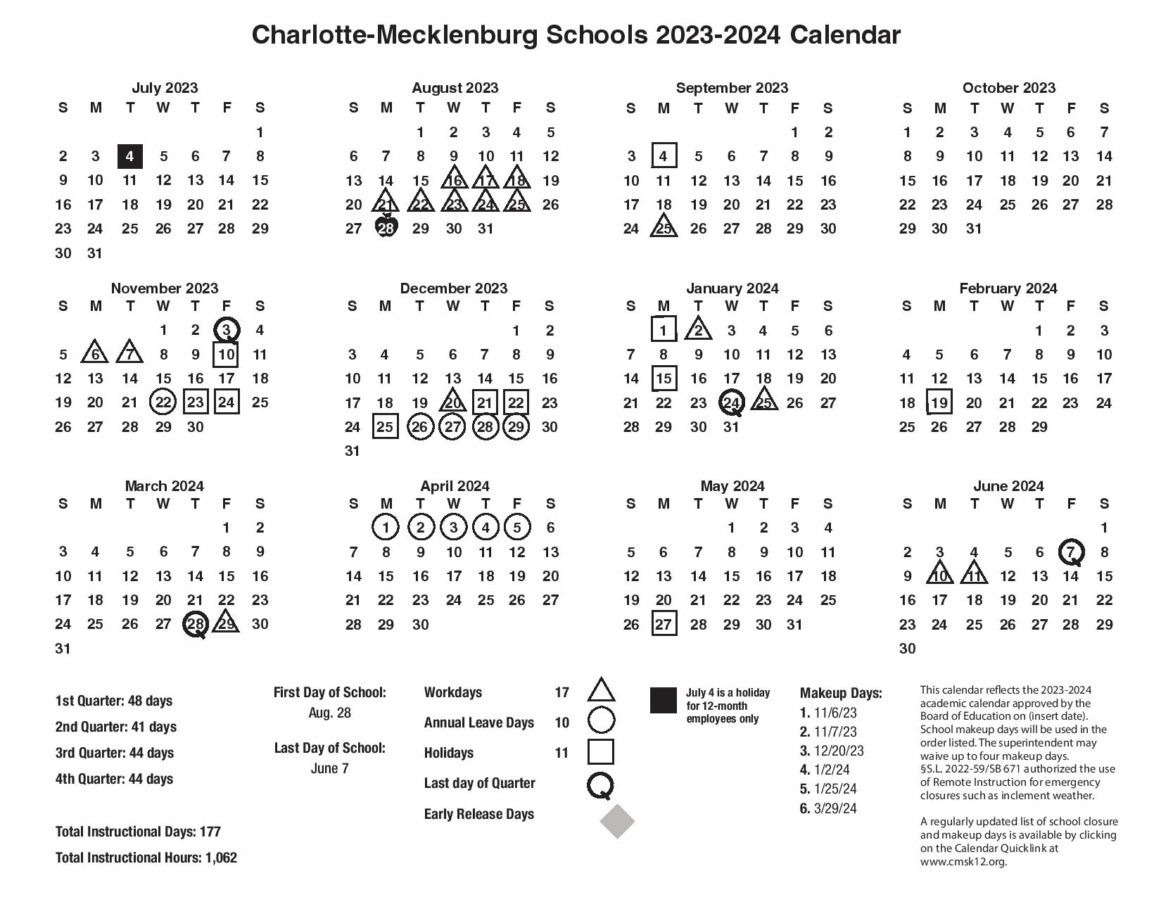 CMS Schools Calendar 2024 2025 Charlotte Mecklenburg Schools