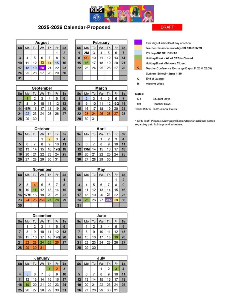 Cincinnati Public Schools Calendar 20252026 in PDF