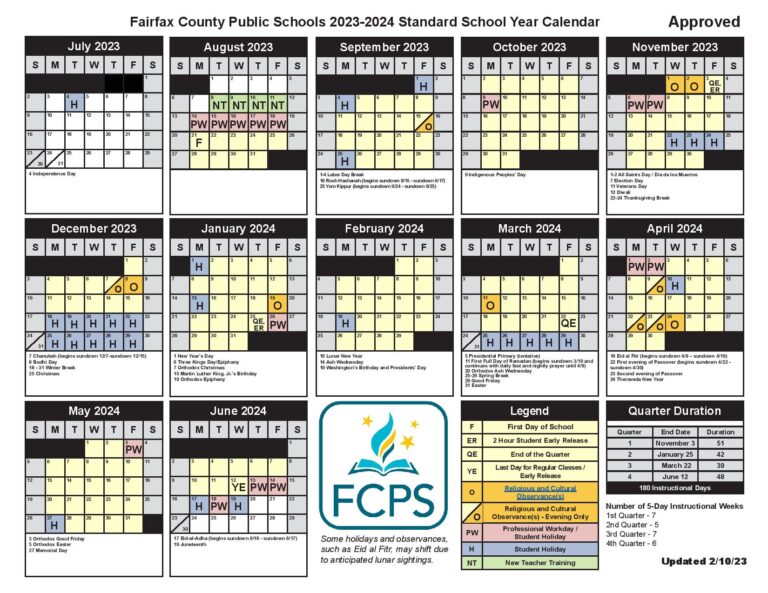 Fairfax County Public School Calendar 2025-25 202525 School Year