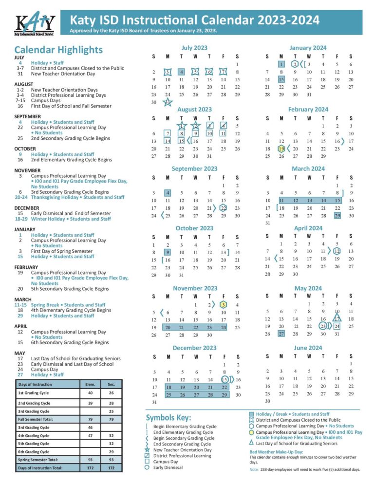 Katy ISD Calendar 2025 A Comprehensive Guide To Key Dates And Events