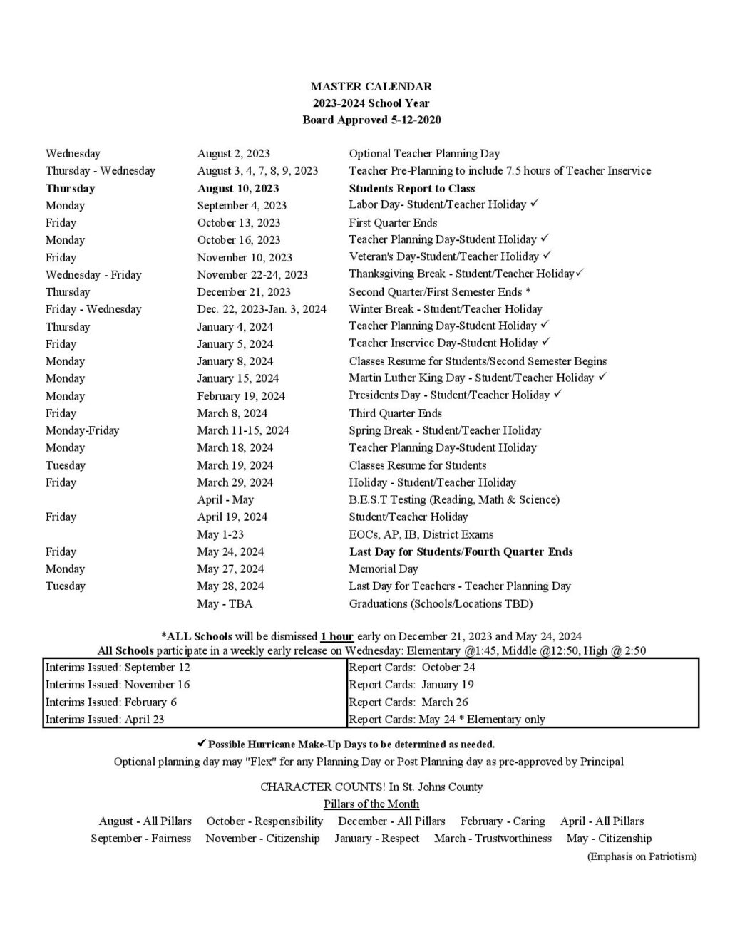 St Johns County School District Calendar Holidays 20242025