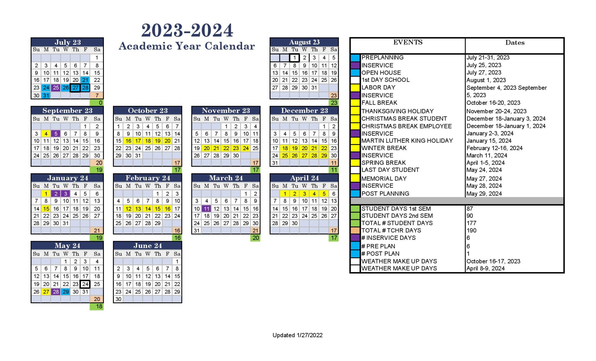 Bulloch County Schools Calendar 20232024 with Holidays