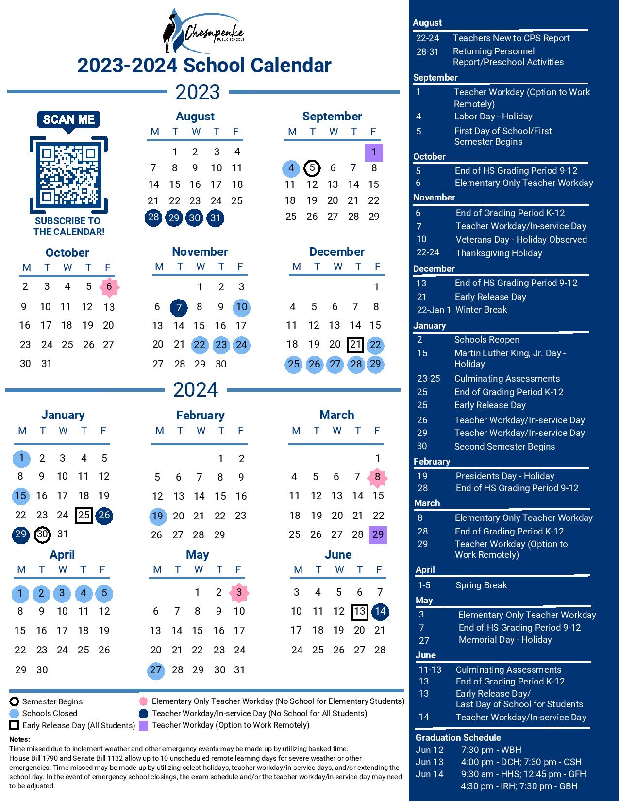 School Calendar 2023 24 Free Printable