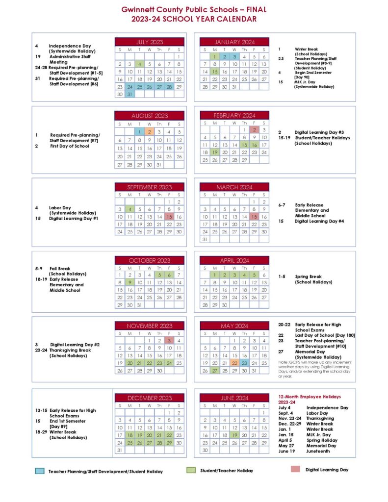 Gwinnett County Public Schools Calendar