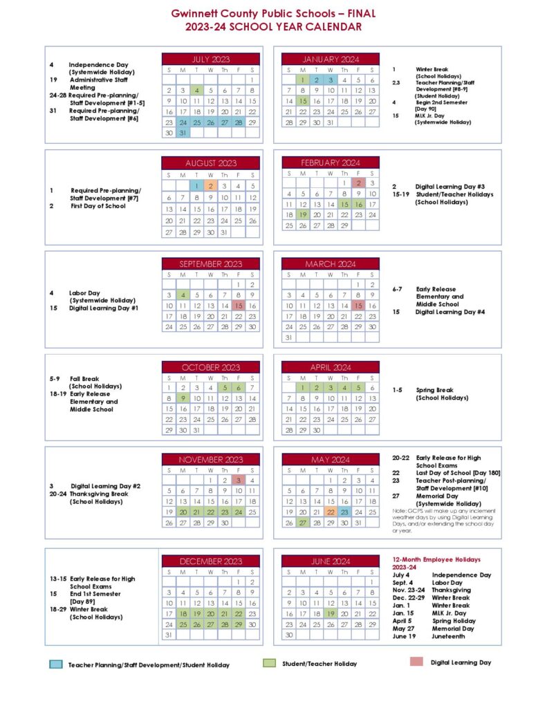 Gwinnett County Public Schools Calendar Holidays 2025 2026