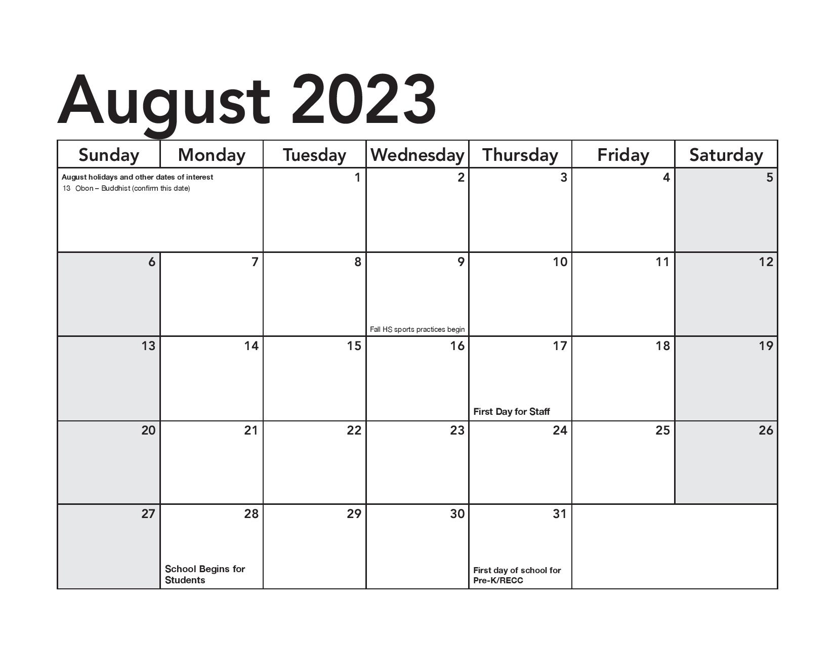 Howard County Public Schools Calendar 20232024 PDF