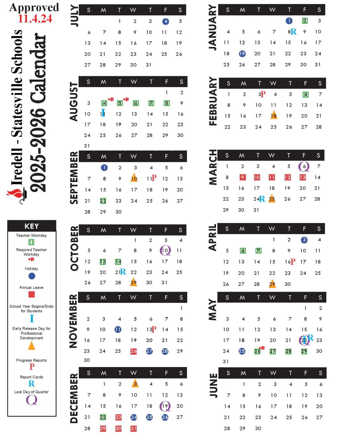 Iredell Statesville Schools Calendar 2025 2026 in PDF School Calendar Iredell Statesville Schools Calendar 2025 2026 in PDF School Calendar