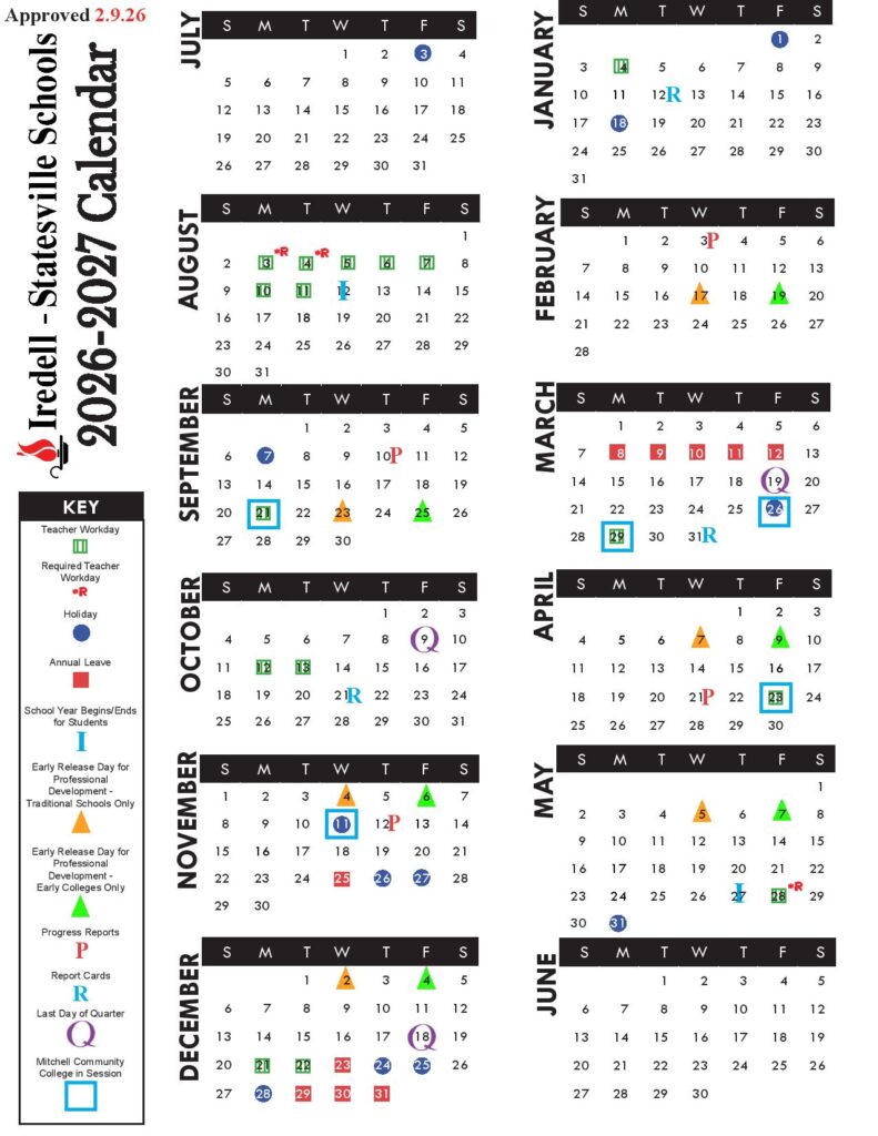 Iredell-Statesville Schools Calendar 2026-2027