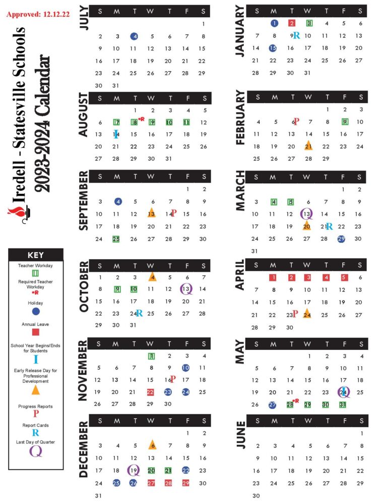 IredellStatesville Schools Calendar 20242025 in PDF