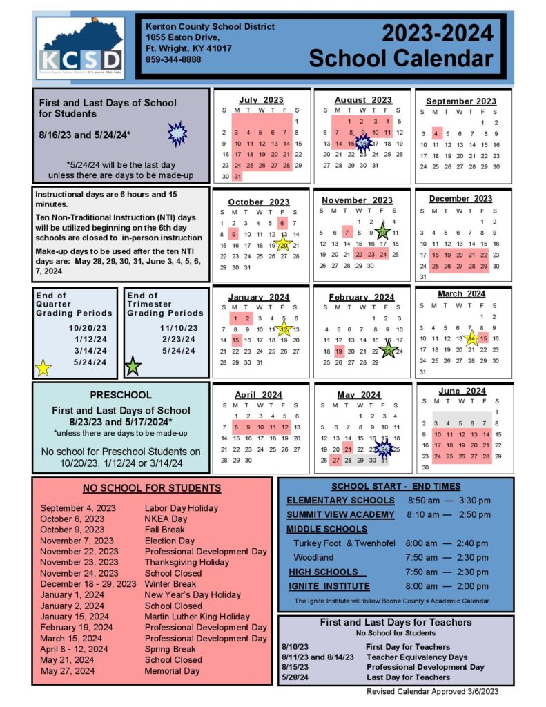 Kenton County Schools Calendar
