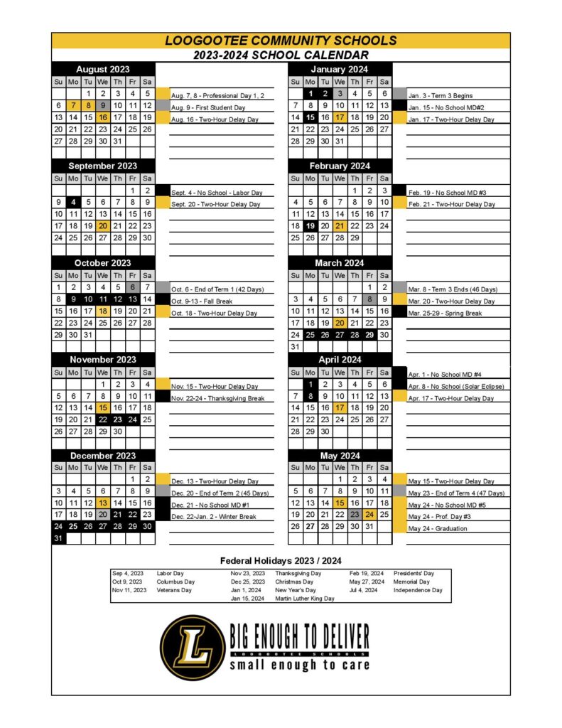 Loogootee Community Schools Calendar