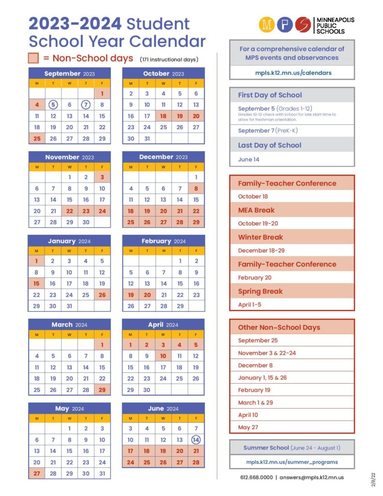Minneapolis Public Schools Calendar