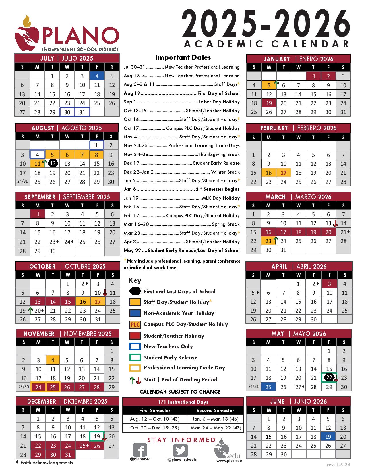 Plano Independent School District Calendar 2025 2026 School Calendar Info