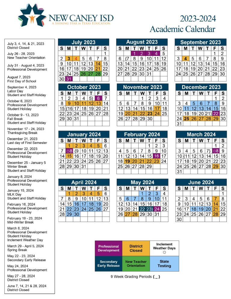New Caney Independent School District Calendar 20232024 School