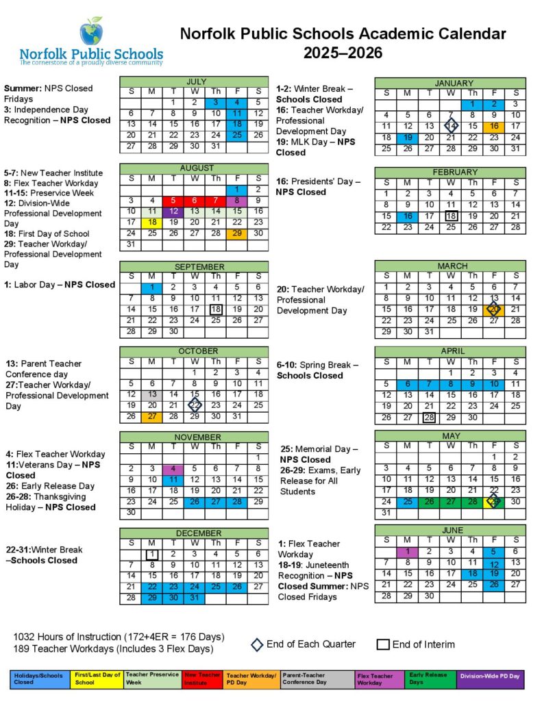 Norfolk Public Schools Calendar 2025