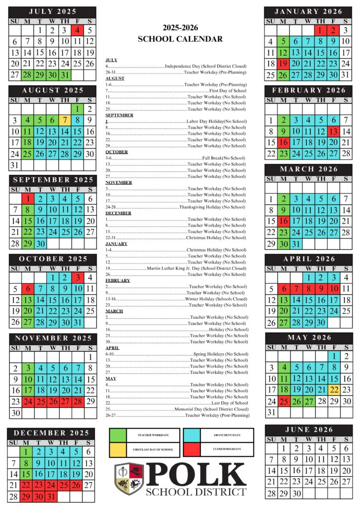 Polk County Schools Calendar 2025