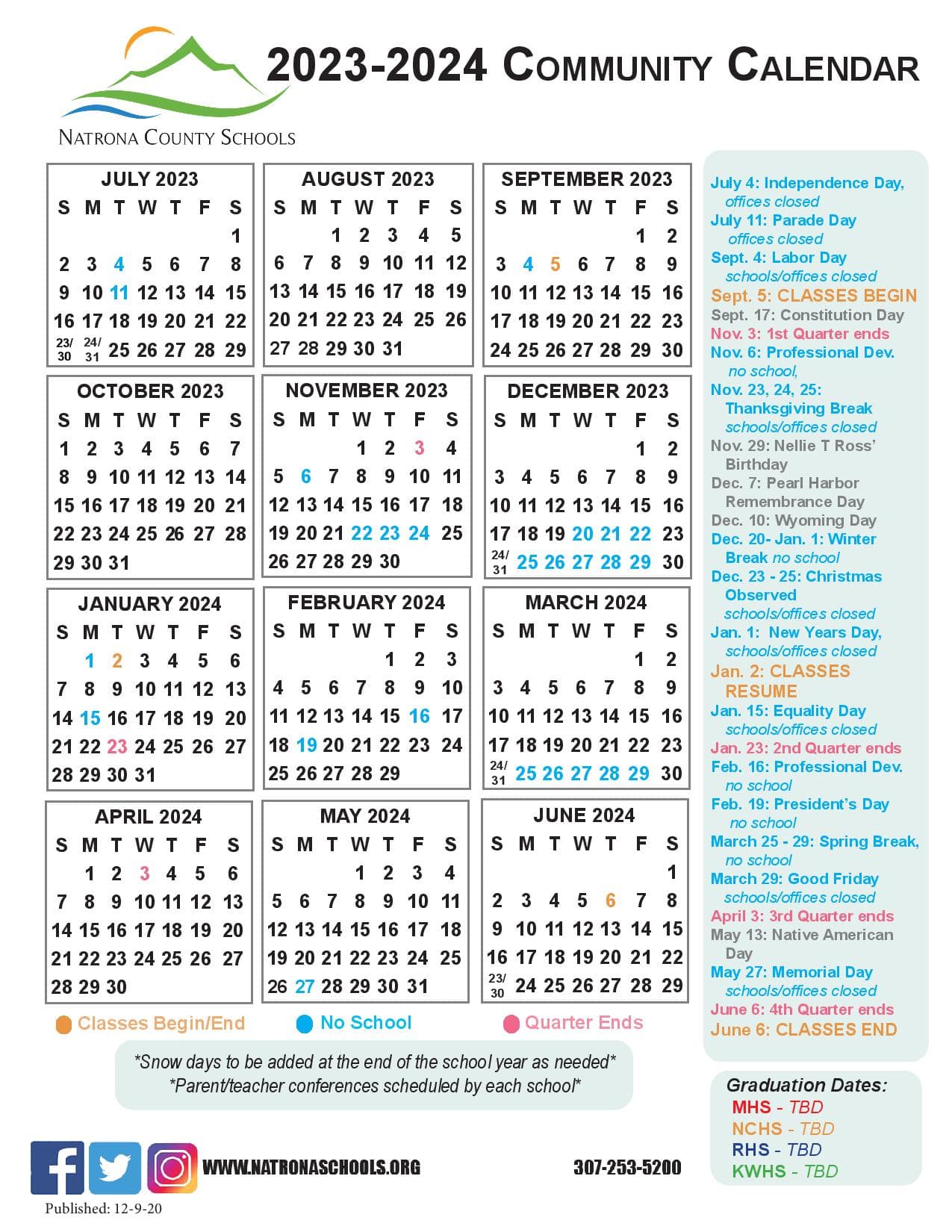 Tacoma Public Schools Calendar 2025-2026