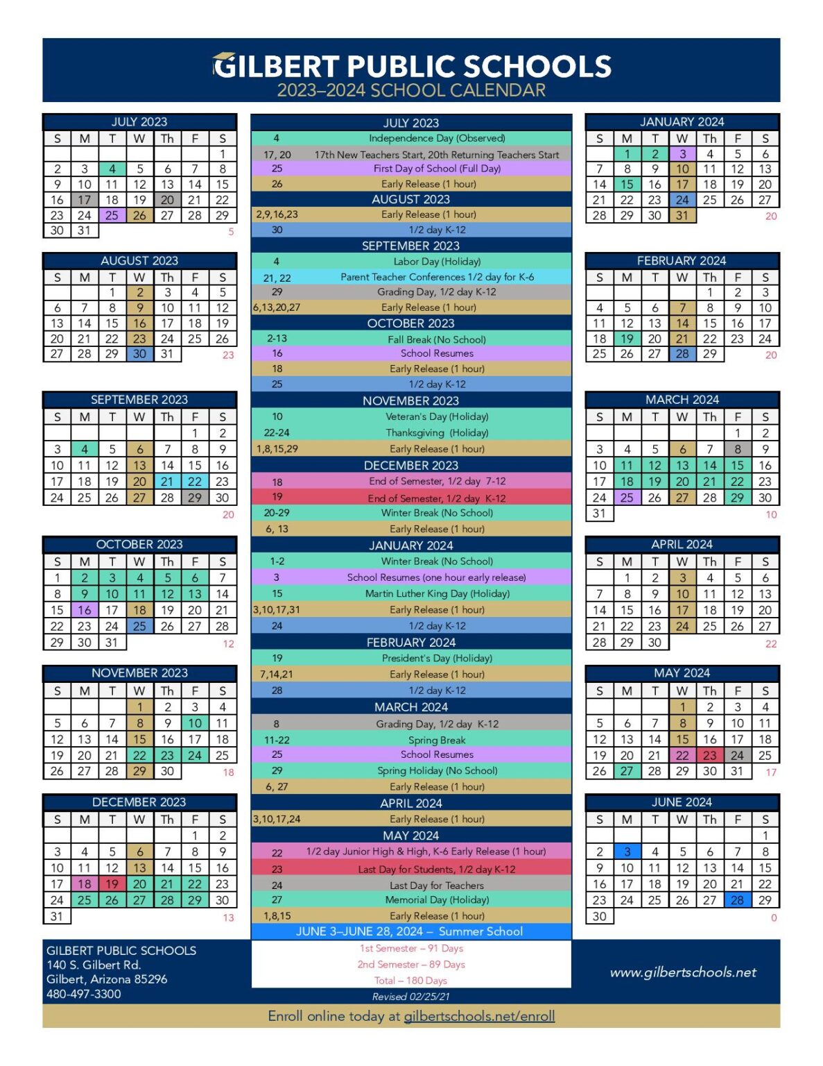 Gilbert Public Schools Calendar 2024 25 Eadith Estrella