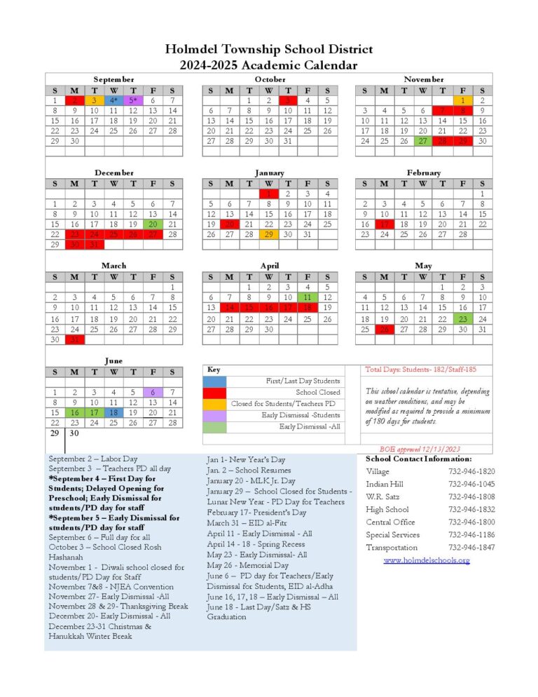 Holmdel Township Schools Calendar 2025 2026 (Academic Year) Holmdel Township Schools Calendar 2025 2026 (Academic Year)