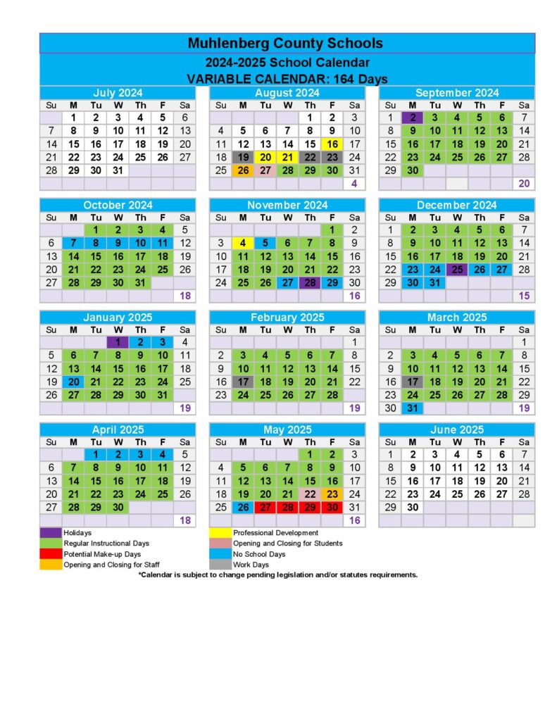 Muhlenberg County Schools Calendar