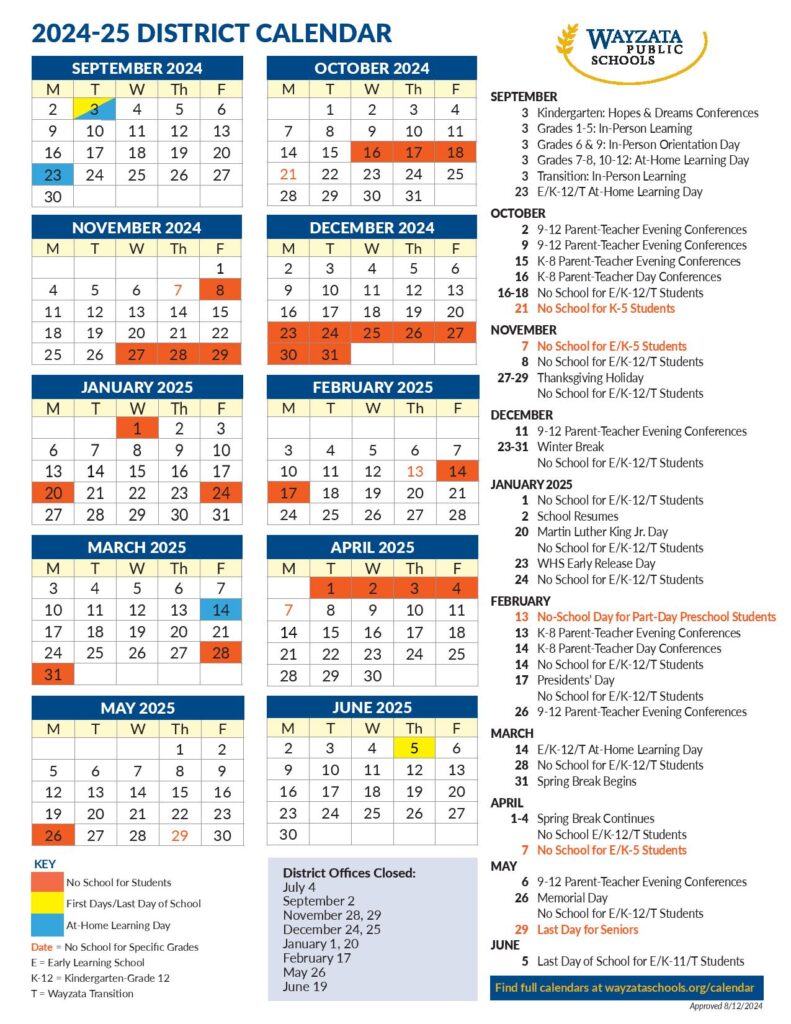 Wayzata Public Schools Calendar