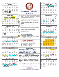 Alvin Independent School District Calendar 2024-2025 in PDF - School