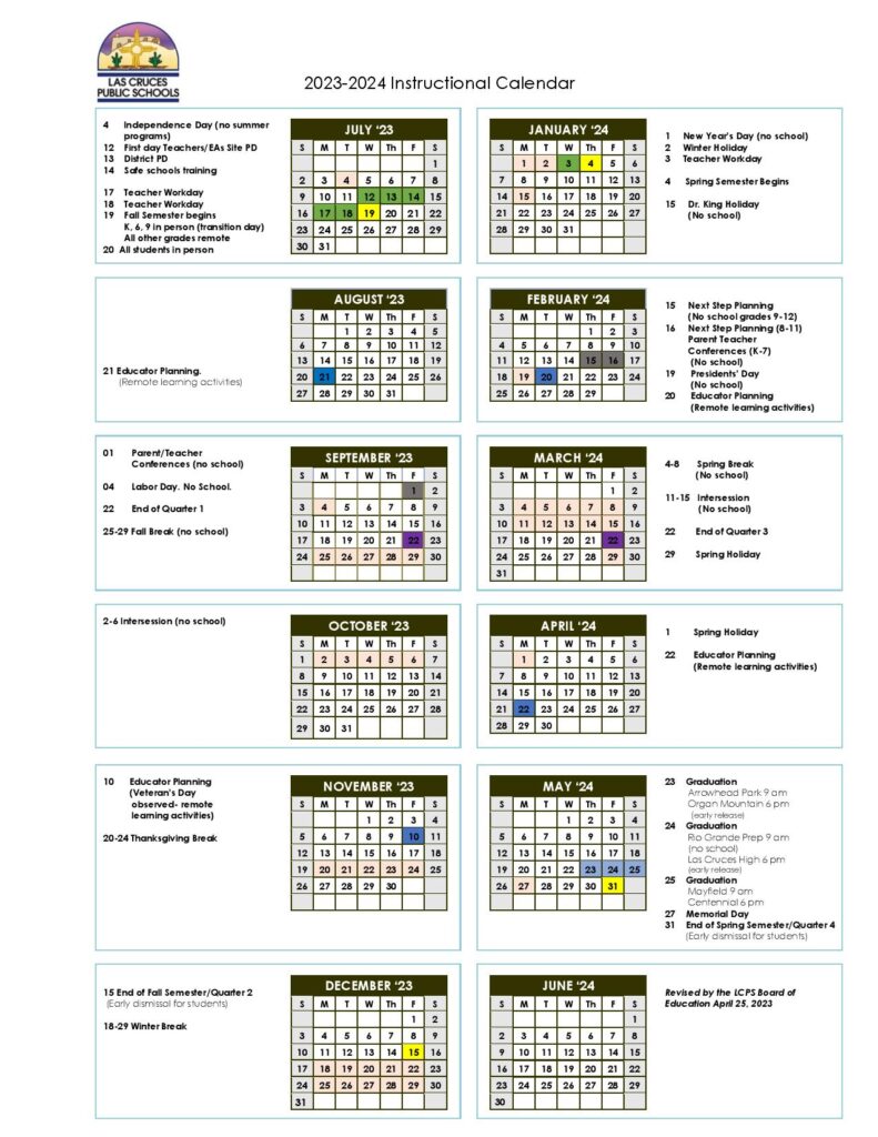 Las Cruces Public Schools Calendar