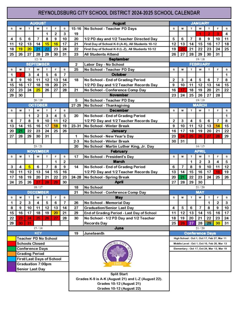 Reynoldsburg City Schools Calendar