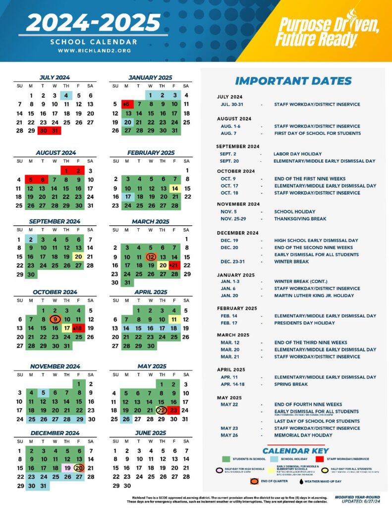 Richland 2025 Spring Calendar