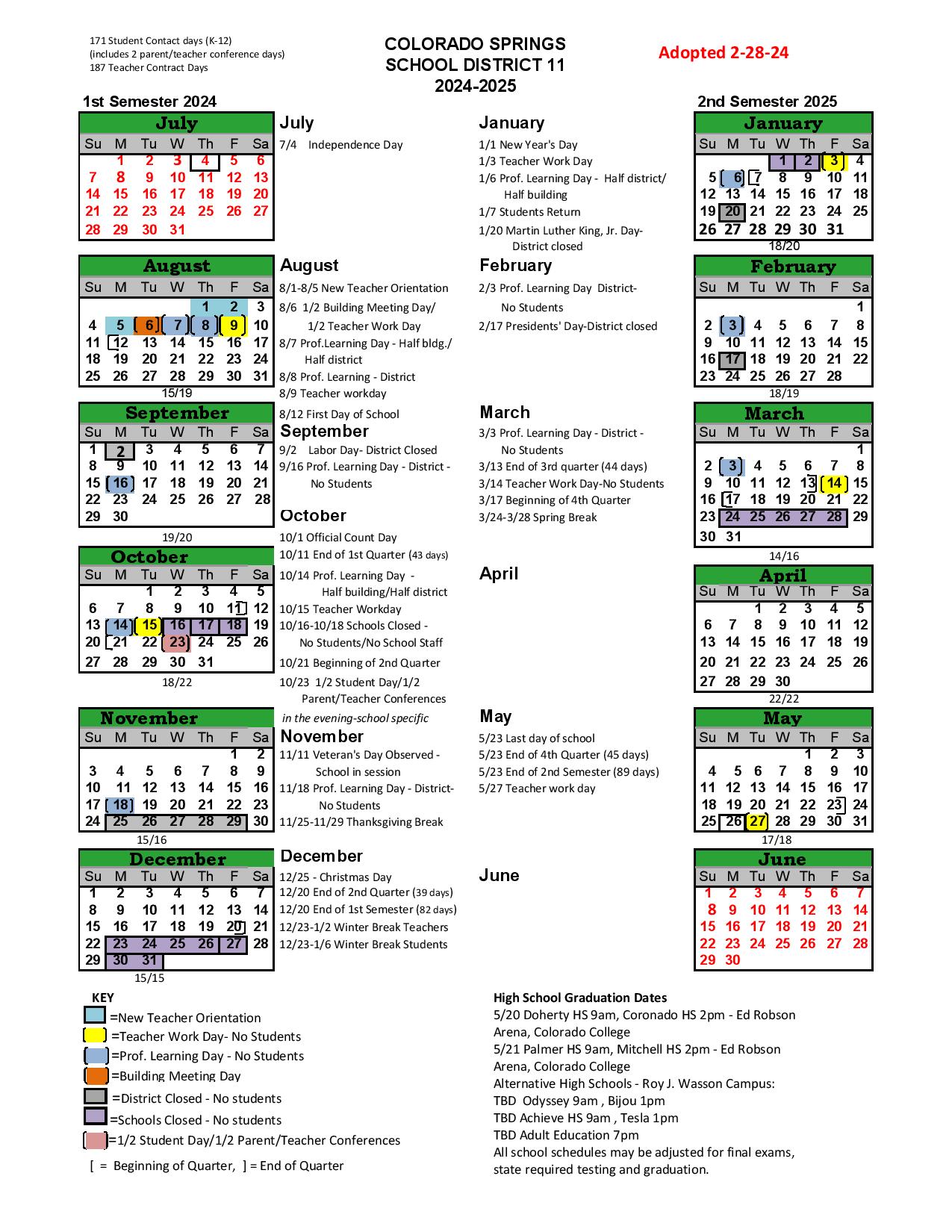 Colorado Springs School District 11 Calendar 2024 2025 Colorado Springs School District 11 Calendar 2024 2025