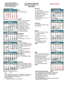 Colorado Springs School District 11 Calendar 2023-2024