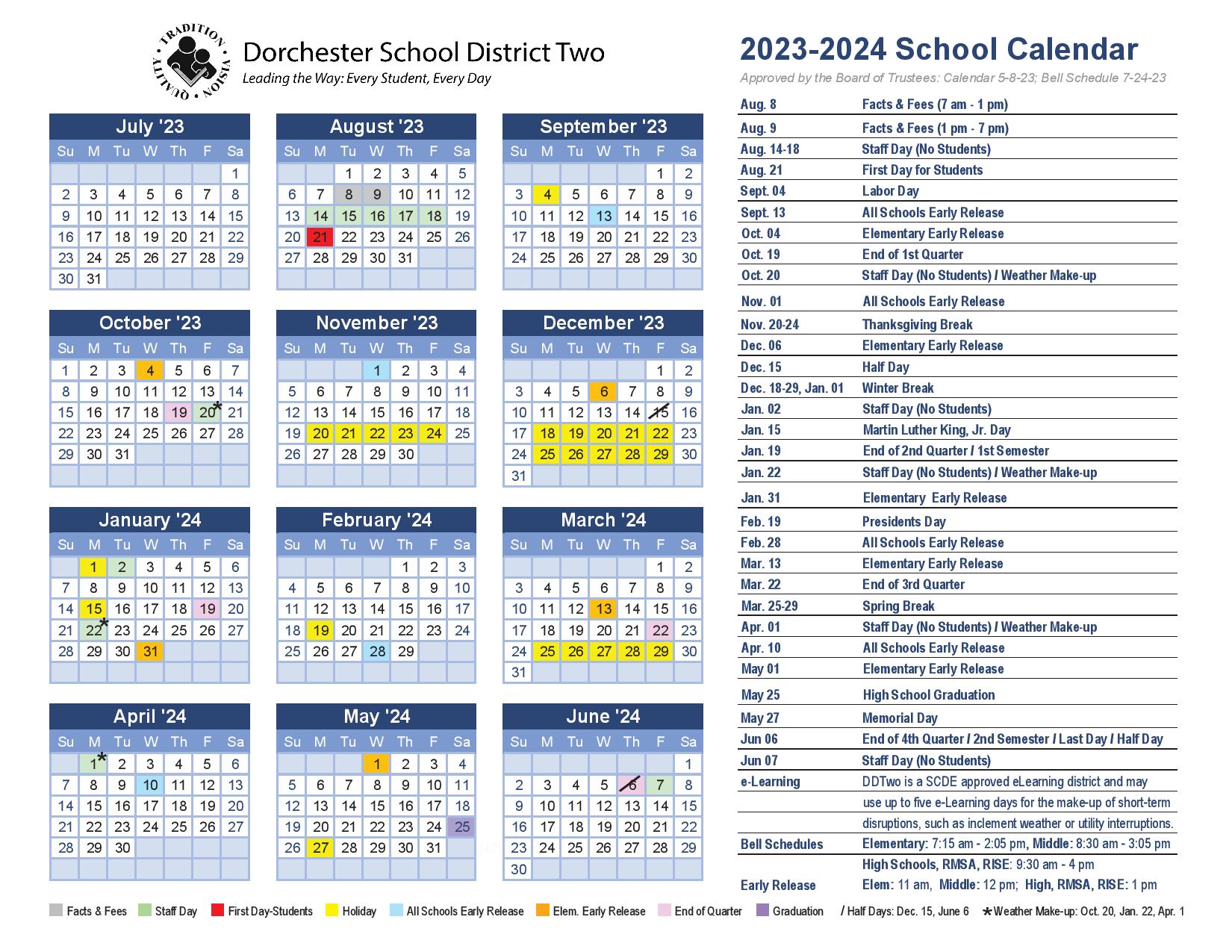 Dorchester School District 2 Calendar 20232024 in PDF