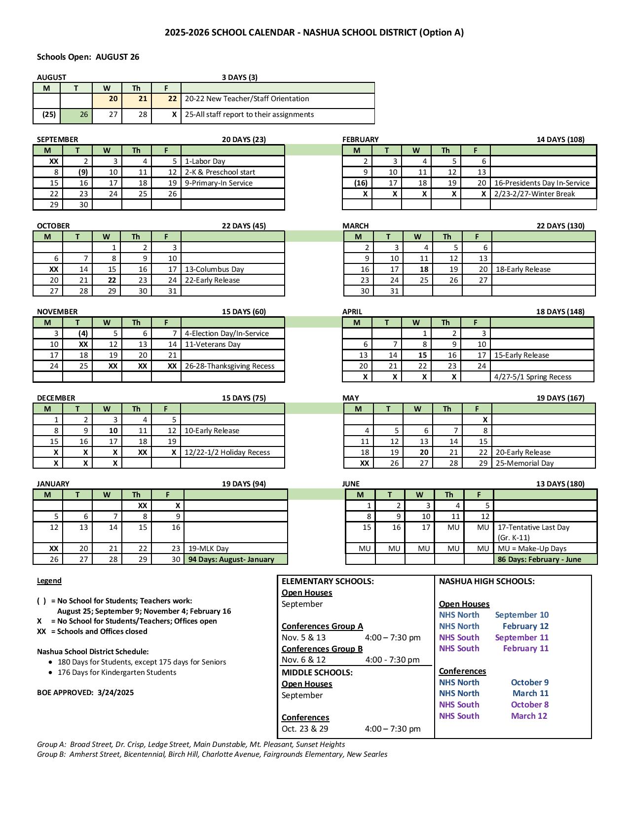 Nashua School District Calendar 2025 2026 in PDF School Calendar Info
