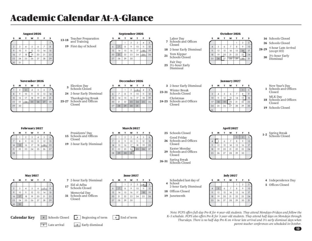 Frederick County Public Schools Calendar 2026-2027